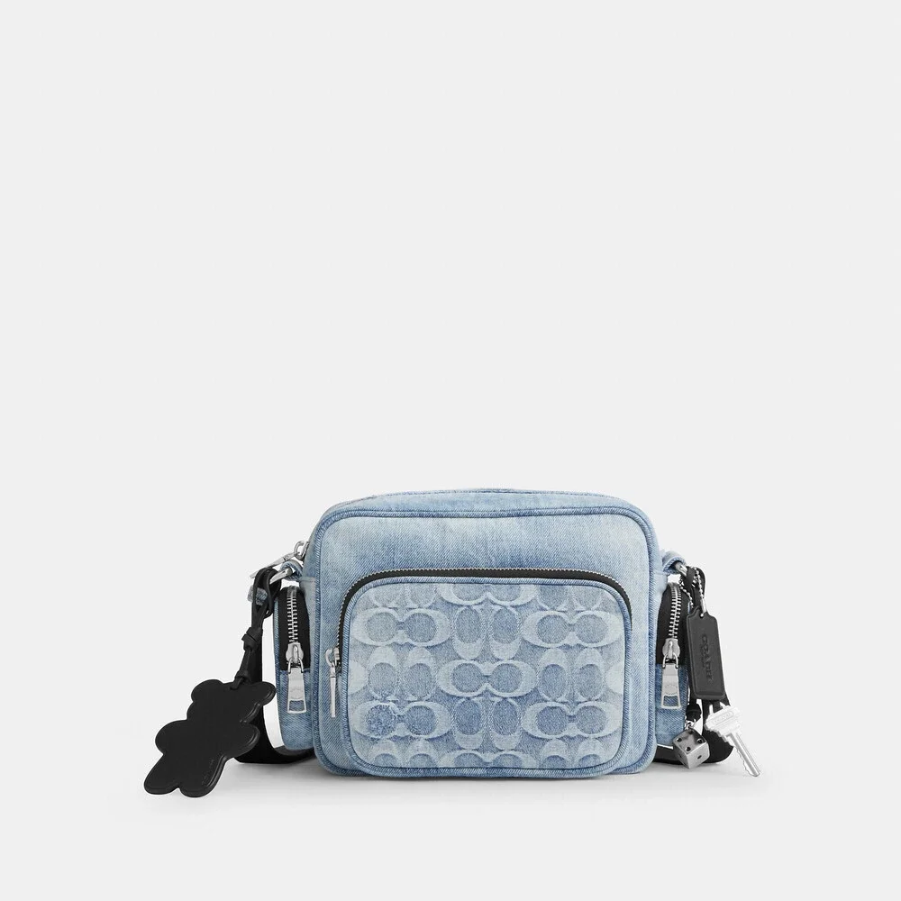 Coach Outlet Men's Fletcher Crossbody Bag In Loved Signature Denim - NO CHARMS